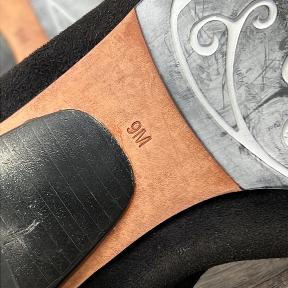 Brighton DANCER Black Suede Croc Embossed Ballet Flats Size 9 - Picture 7 of 14